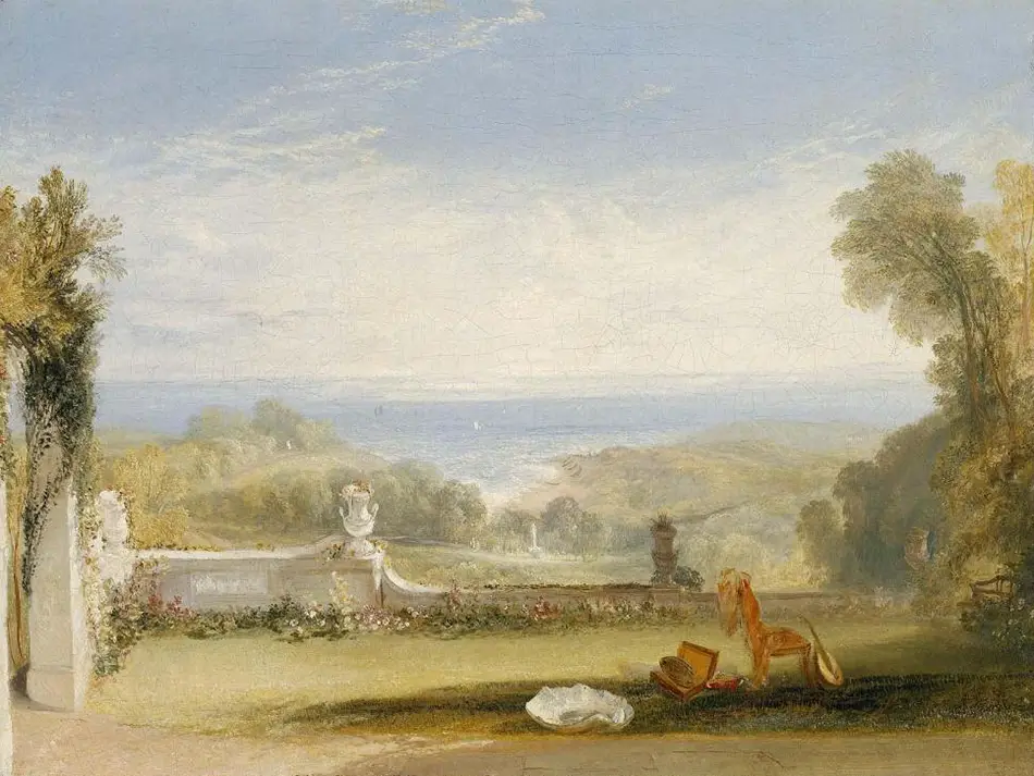 View from the Terrace of a Villa at Niton Isle of Wight in Detail William Turner